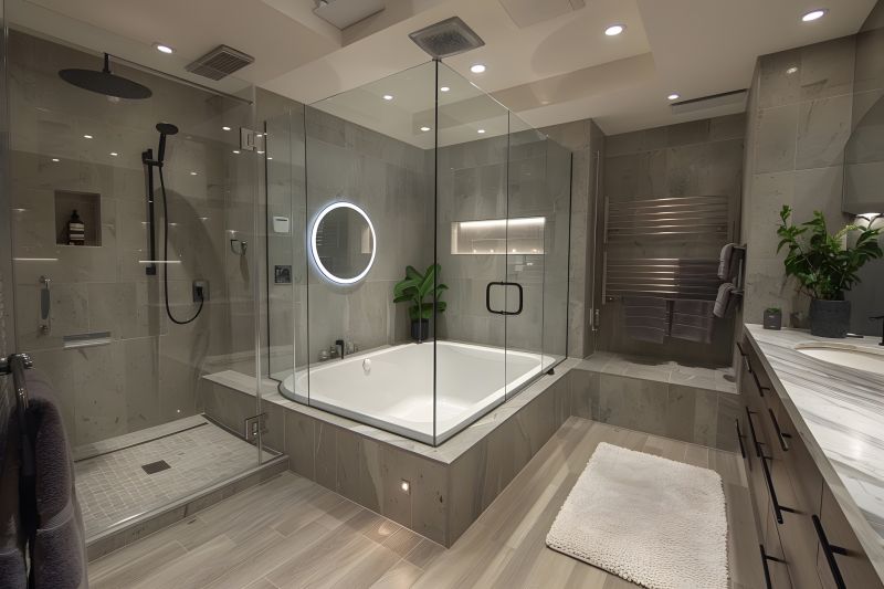 Glass Enclosed Shower Bath